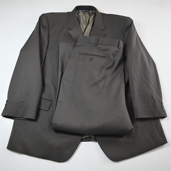 Valenti Uomo 48R 40x30 Olive Green Gray Mens Jacket Pants Suit